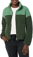 Amazon Essentials Women's Long Sleeve Fleece Zip-Up Sherpa Lined Jacket with Stand Neck, Dark Green Sage Green Shearling, X-Large