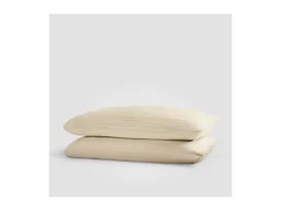Crane Home Dune Crinkled Comfort King Pillowcase Set, Sandy Beige 100% Cotton Pillow Covers, OEKO-TEX Certified King Pillowcases, Crinkled Gauze Cotton with Envelope Closure, Luxury Breathable Bedding