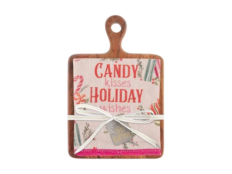 Cotton Kitchen Towel with Cutting Board Set