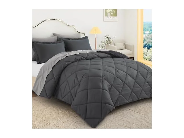 Grey Lightweight Twin Comforter Set