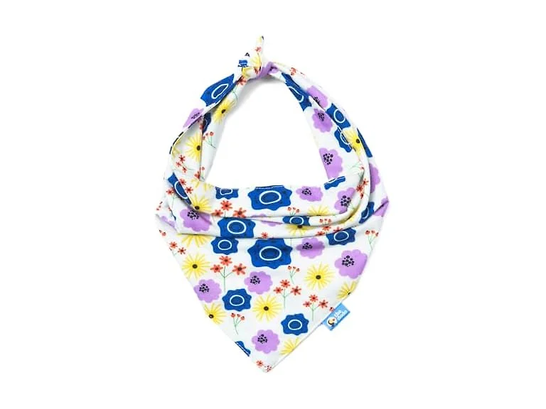 The Dodo Dog Bandana, April Flowers, One-Size - Floral