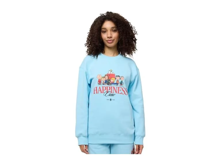 Samii Ryan Women's Peanuts Happiness Crew Crewneck