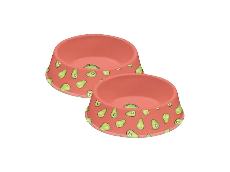 Fun Food Melamine Avocado Pet Bowl - Large set of 2