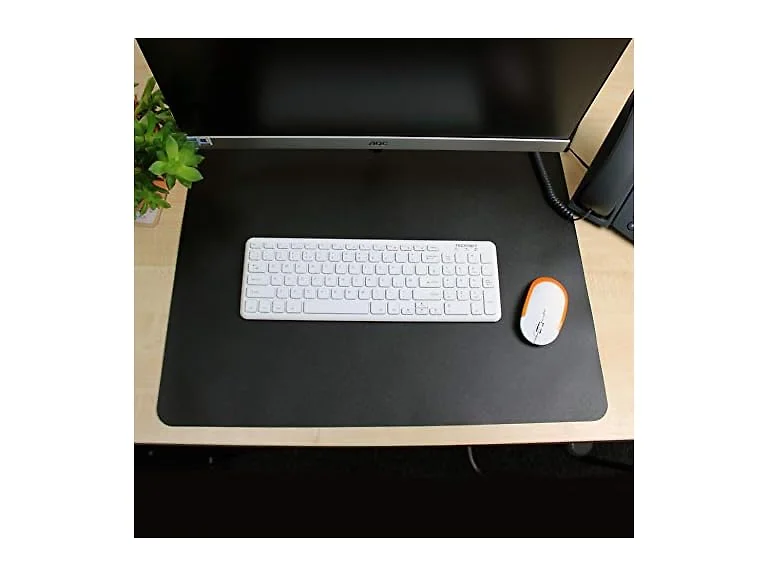 Floortex® Desktex® Black Vinyl, Rectangular Desk Pad