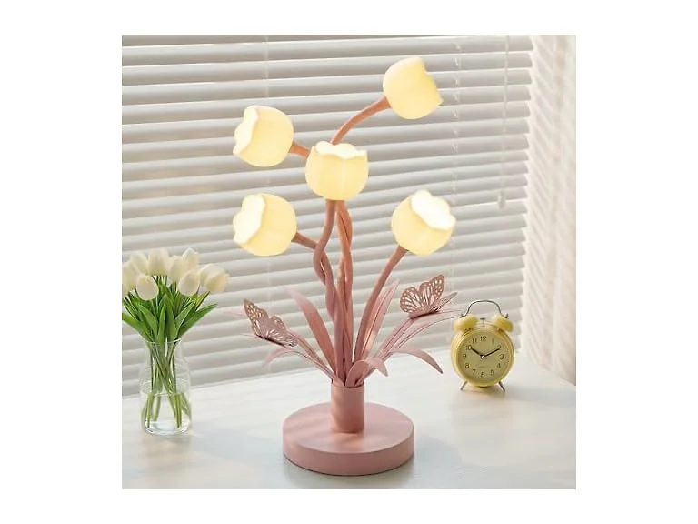 TOBUSA Pink Flower Table Lamp