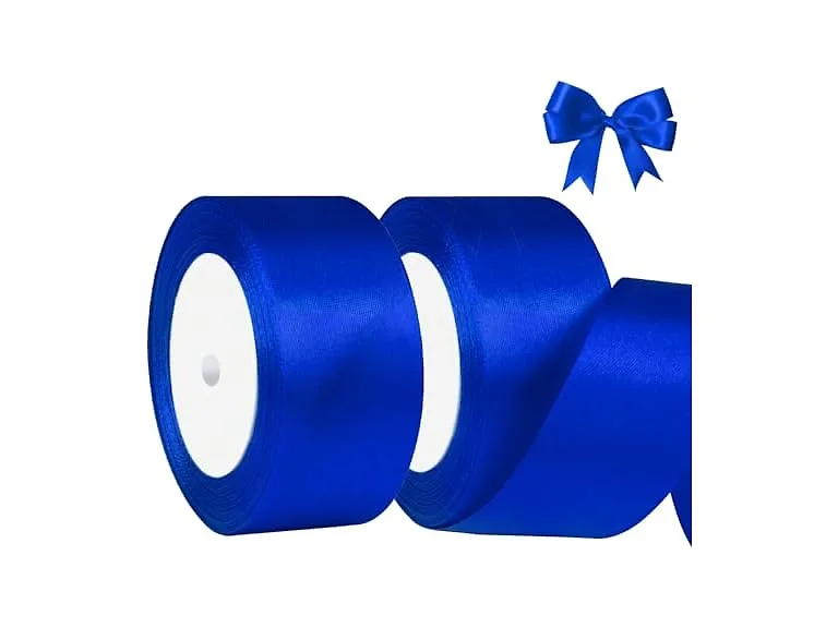 SUTOUG Blue Satin Ribbon 1-1/2 Inch x 2 Rolls