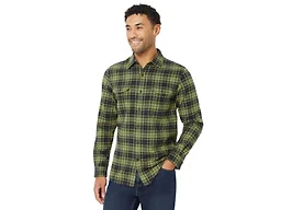 Amazon Essentials Men's Slim-Fit Flannel Long-Sleeve Button Down Shirt, Two-Pocket, 100% Cotton, Plaid, Dark Olive Plaid, Medium