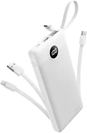 Coowisty Portable Charger with Built-in Cables, Slim 10000mAh Power Bank with USB C, Travel Essentials External Battery Pack 5 Outputs 2 Inputs LED Display Compatible with iPhone/Android & More