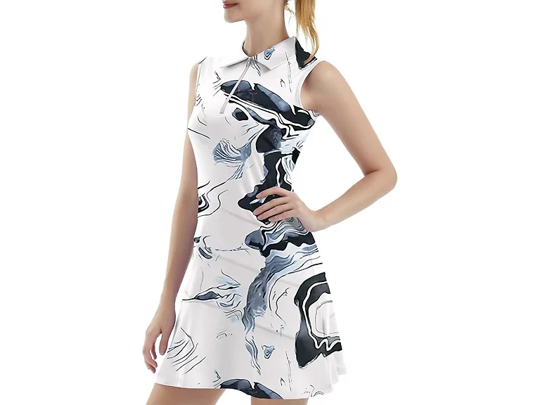 Fkeep Women Tennis Golf Dresses Zipper (Ink Shorts