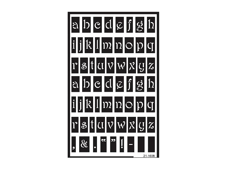 Armour Etch Over N Over Stencil Lower Case