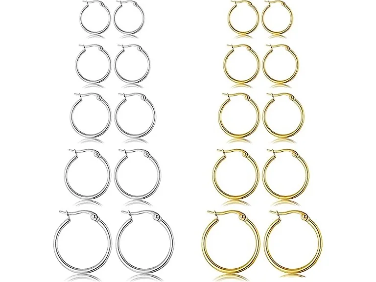 Essential Hoop Earring Set (20mm–80mm)