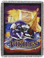 Northwest NFL Minnesota Vikings Home Field Advantage Woven Tapestry Wall Hanging, 48 x 60 Inches, Officially Licensed, Decorative Fringes