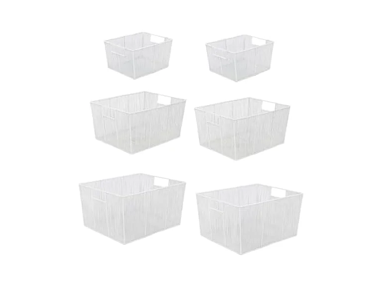 happimess Nesting Wire Metal Storage Baskets for Shelves Set of 6