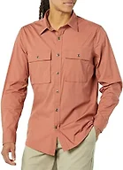 Amazon Essentials Men's Standard-Fit Long-Sleeve Two-Pocket Utility Shirt, Clay, X-Small