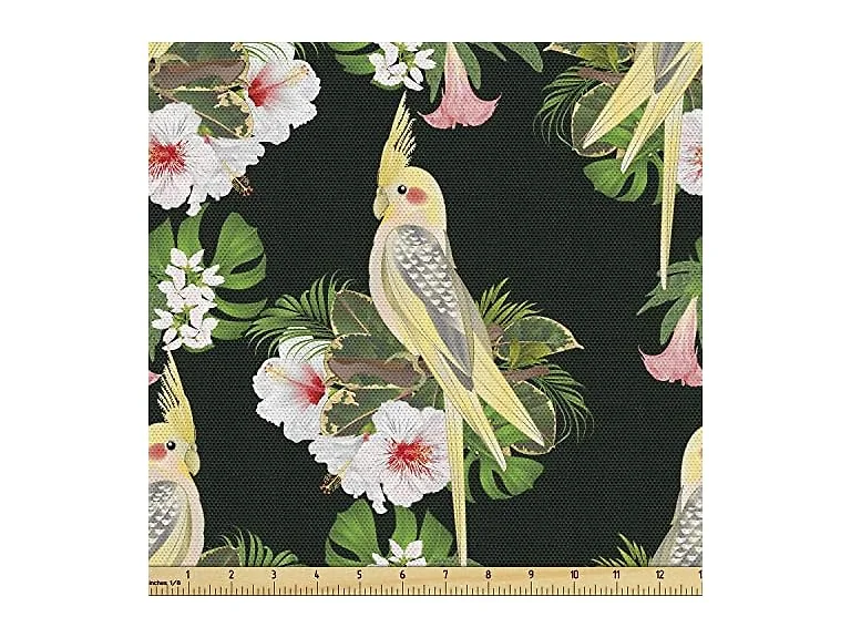 Ambesonne Yellow Bird Fabric by The Yard