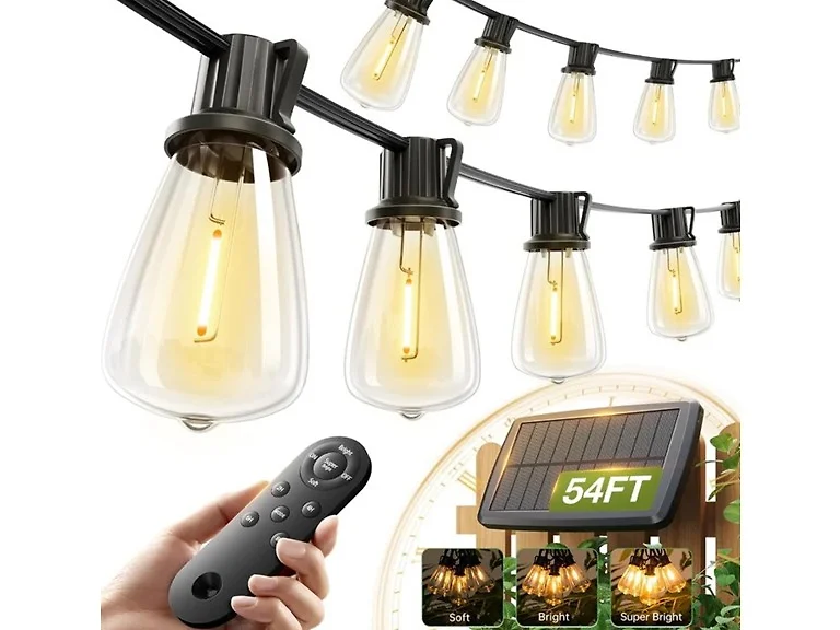Hakol 54FT(48+6) Solar String Lights Outdoor