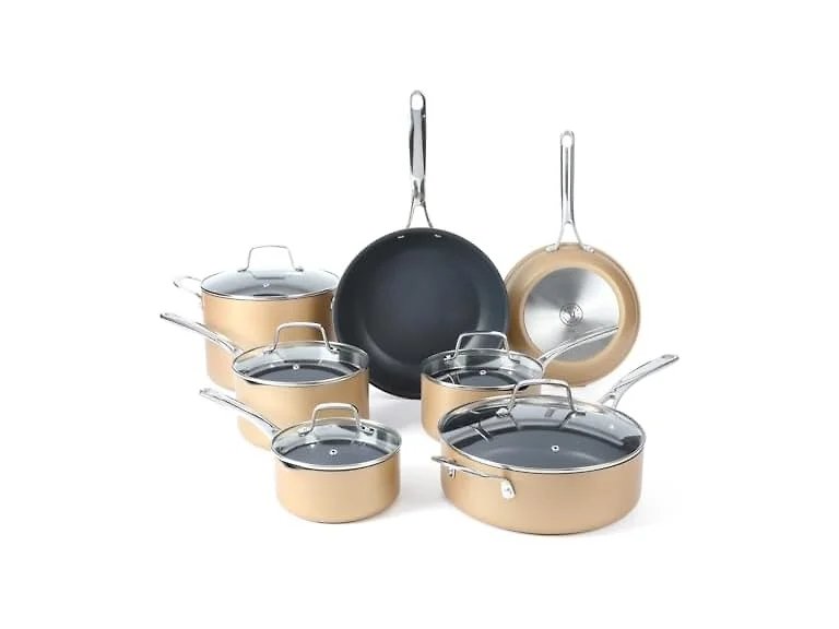 Martha Stewart 12 Piece Cookware Set Copper w/Black Interior