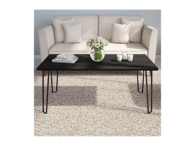 Lavish Home Coffee Table Hairpin Black