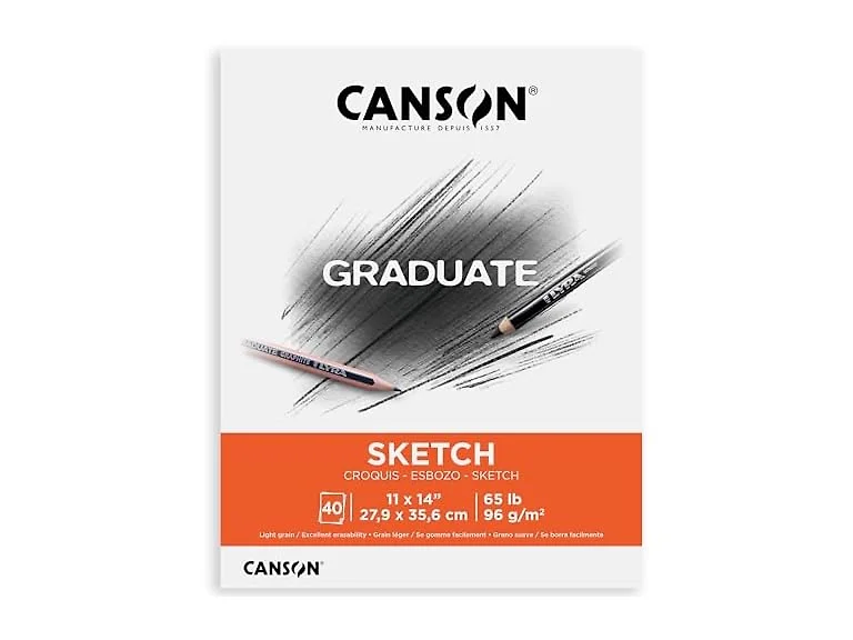 Canson Graduate Sketch Pad, Foldover, 11x14 inch, 40 Sheets