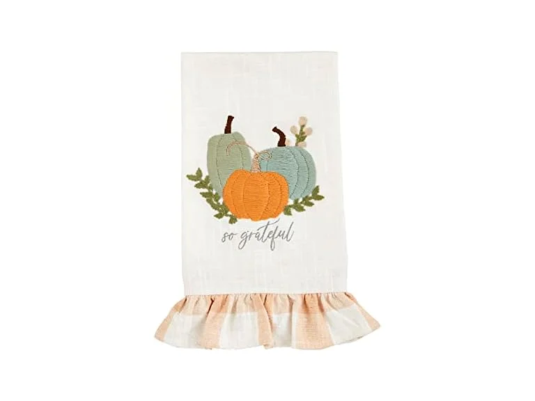 Mud Pie Pumpkin Hand Towel, Three, 14" x 21"
