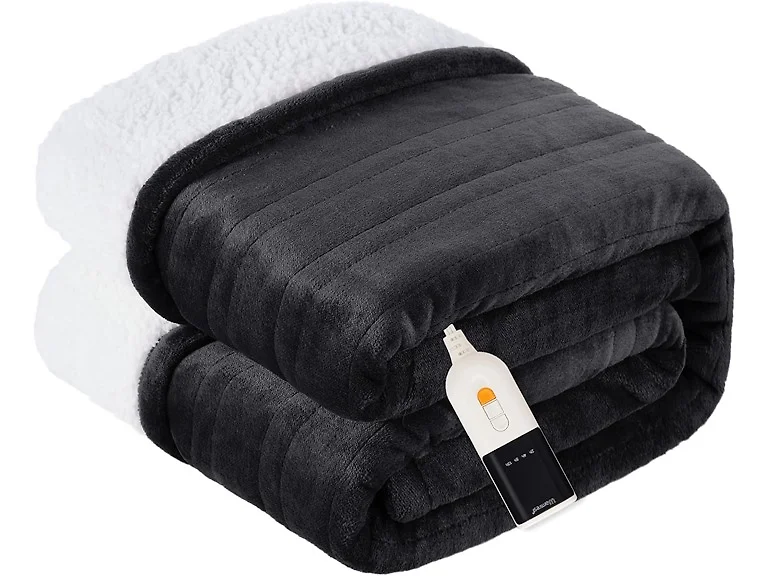 Warmrest Heated Blanket Electric Blanket Twin Flannel Sherpa