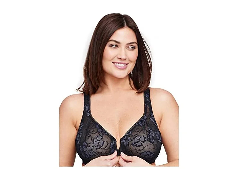 Glamorise Women (46F) Full Figure Lacey T-Back Bra