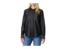 Amazon Essentials Women's Relaxed-Fit Denim Chambray Button-Down Long-Sleeve Shirt, Soft Cotton Lyocell Blend, Black Wash, XX-Large