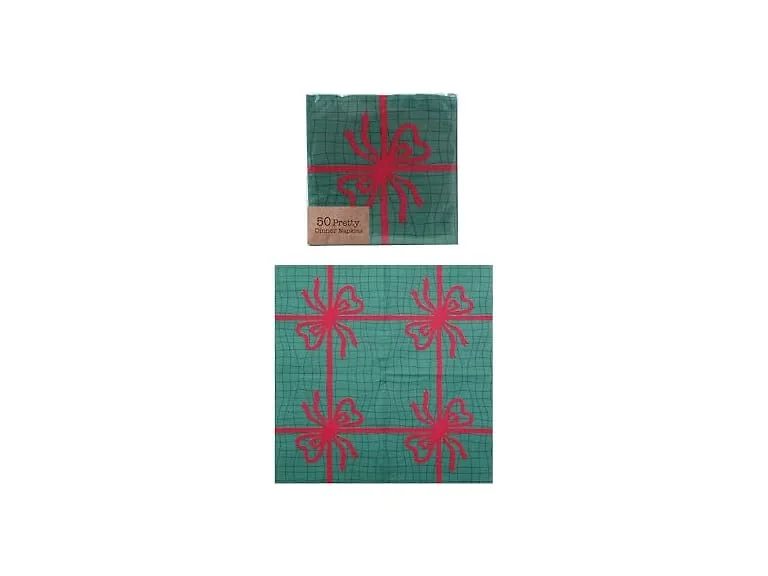 Holiday Bow Paper Napkins 50pc
