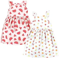 Hudson Baby Infant and Toddler Girl Cotton Dresses Fruit Salad, 3-6 Months