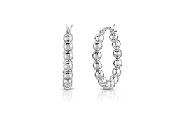 925 Sterling Silver 25MM Bead Hoops