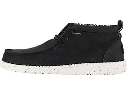 Hey Dude Mens Shoes, Wally Mid Canvas, Black White, 48