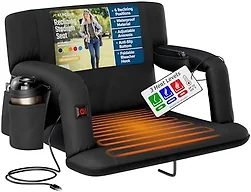 Recl H Stadium Seat w Armrests - Blk