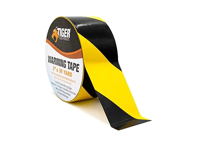 Tiger Tough Safety Warning Tape Black & Yellow Stripe