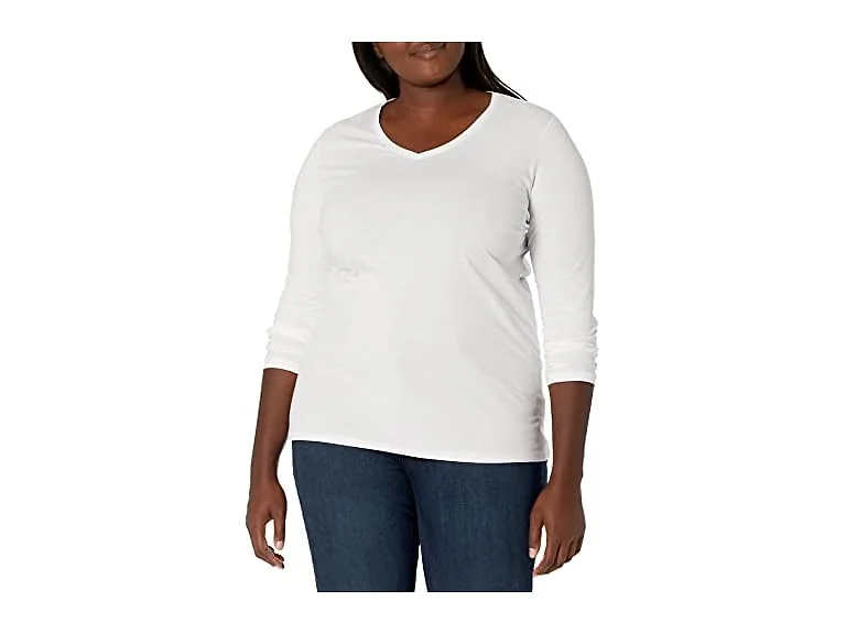 Just MY Size Women (2X) Women's Vneck Long Tee