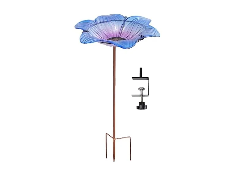 Sunnydaze Glass Bird Bath 11.5in