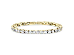 Yeidid 18K Yellow Gold Plated 3MM Crystal Tennis Bracelet