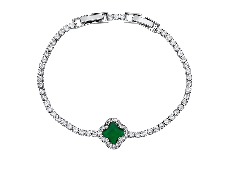 CZ Stone Square Charm Bracelet
