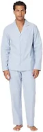 Amazon Essentials Men's Cotton Stretch Pyjama Set, Long-Sleeve Button-Down Woven Sleepwear, Cornflower Blue Thin Stripe, Small