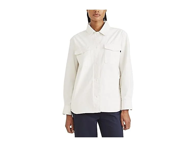 Dockers Women's Long Sleeve Shirt Jacket (Large)