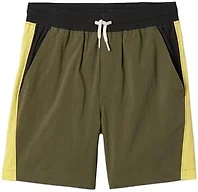 GAP Boys' Hybrid Colorblock Short, Olive Night 19-0515Tcx, Small