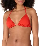 Amazon Essentials Women's Light Support Triangle Bikini Top with Removable Cups, Bright Poppy Red, Large