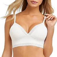 Maidenform Women's Lacy Triangle Bralette, Lace Bra with Convertible Straps, Wireless Bralette