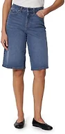 Amazon Essentials Women's Relaxed-Fit Mid-Rise Long Jean Shorts, Medium Blue Vintage, 6