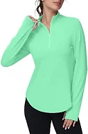 GGOV Women's Golf Polo Long Sleeve Workout Tops V Neck UPF 50+ Sun Protection Quick Dry Lightweight Active Tennis Shirts