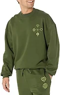 Amazon Essentials Men's Oversized-Fit Crewneck Sweatshirt (Available in Big & Tall), Dark Olive, Small