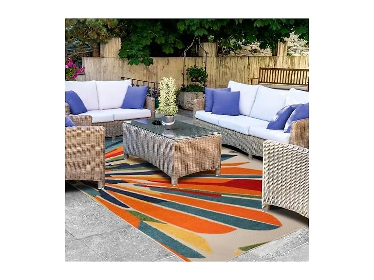 Superior Modern Geometric Abstract Indoor Outdoor Rug