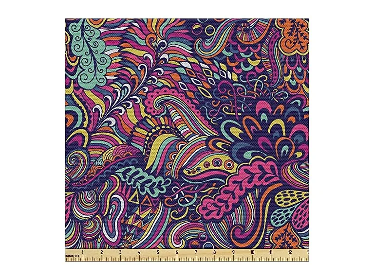 Ambesonne Psychedelic Fabric by The Yard