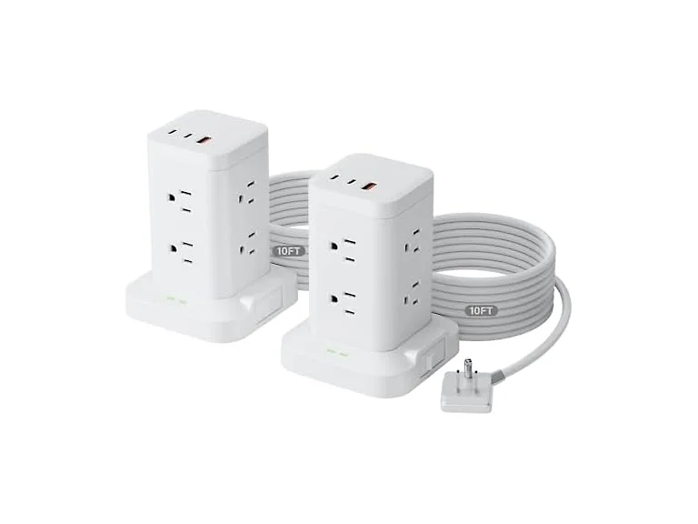 TAGZILO 2-Pack Power Strip 8-Outlet 10ft