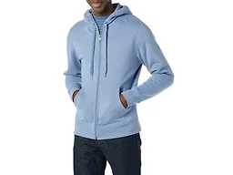 Amazon Essentials Men's Full-Zip Hooded Fleece Sweatshirt, Denim Blue, Medium