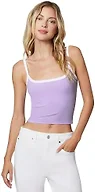 florence by mills Women's Sunburst Ribbed Crop Tank Top, Millie Lavender, Large